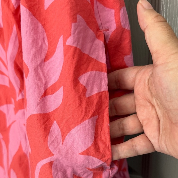 Time and Tru Pink and Coral Ruffled Cotton Dress with Pockets Size XXL - Picture 5 of 10